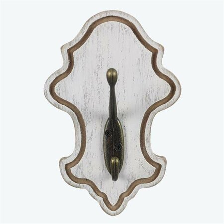 YOUNGS Wood Washed Wall Hook, White 21789
